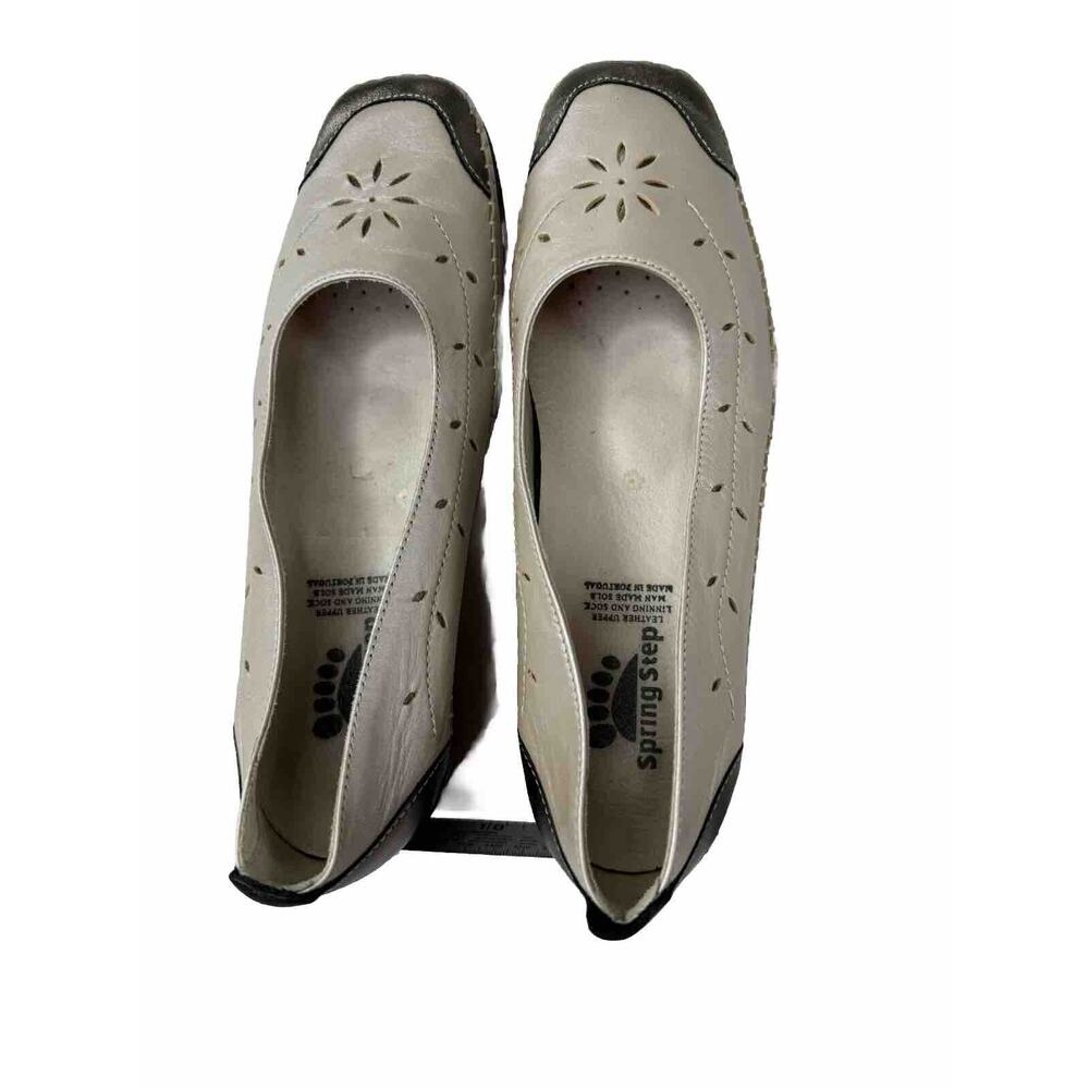 Spring Step Tan & Taupe Leather Shoes Women‎ Size 40 / 7 Square Toe